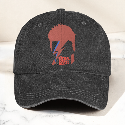 David Bowie Ziggy Stardust Rebel Rebel Denim Cap – Retro Music Fan Cap Gift For Dad (With Box)