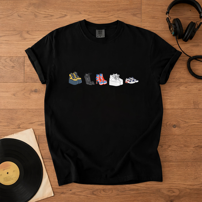 90s Girl Band Shoes Graphic T-Shirt – Retro Music Band Merch Tee