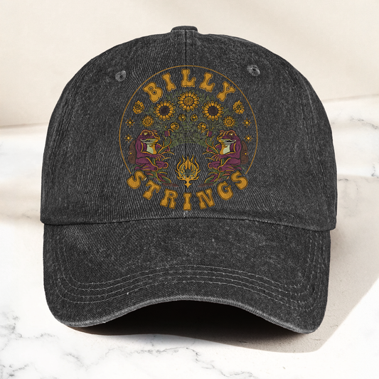 Billy Strings Sunflowers Frog Graphic Cosmic Bluegrass Retro Denim Cap – Retro Vintage Dad Cap Gift For Dad (With Box)