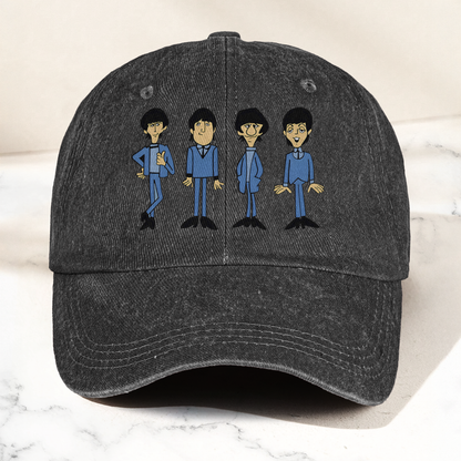 1965 Beatles Cartoon Series Denim Cap – Retro The Beatles Merch Gift for Dad (With Box)