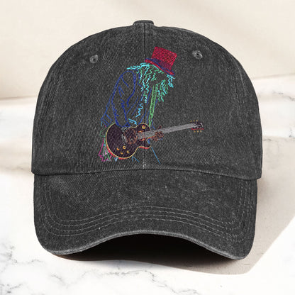 Guns N’ Roses Guitar Graphic Denim Cap – Retro Vintage Dad Cap Gift For Dad (With Box)