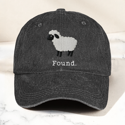 Found Lost Sheep Christian Faith Denim Cap – Vintage Dad Cap Gift For Dad (With Box)