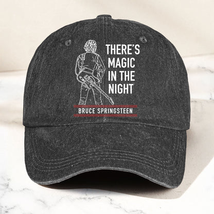Bruce Springsteen Magic In The Night Denim Cap - Retro Vintage Dad Cap Gift For Dad (With Box)