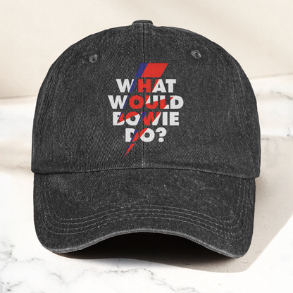 What Would Bowie Do Vintage Denim Cap – Retro Music David Bowie Cap Gift For Dad (With Box)