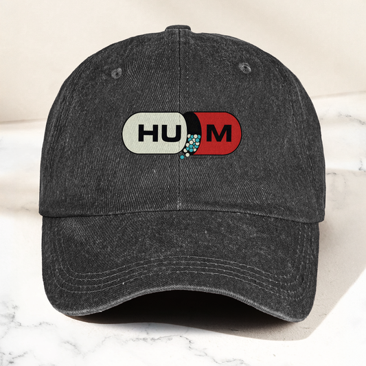 Hum Medication Parody Vintage Dad Hat – Funny Graphic Hum Band Cotton Cap (With Box)