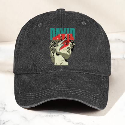 David Bowie Michelangelo David Statue Denim Cap – Retro Music Fan Cap Gift For Dad (With Box)