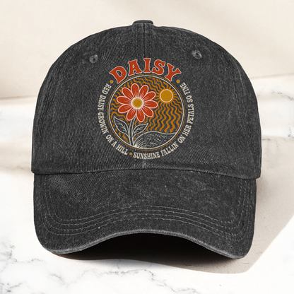 Grateful Dead Red Daisy Lyrics Music Merch Denim Cap – Retro Vintage Dad Cap Gift For Dad (With Box)