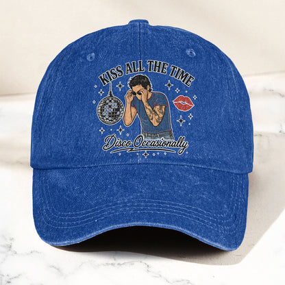Harry Styles Kiss All The Time Disco Occasionally Music Merch Denim Cap – Retro Vintage Dad Cap Gift For Dad (With Box)