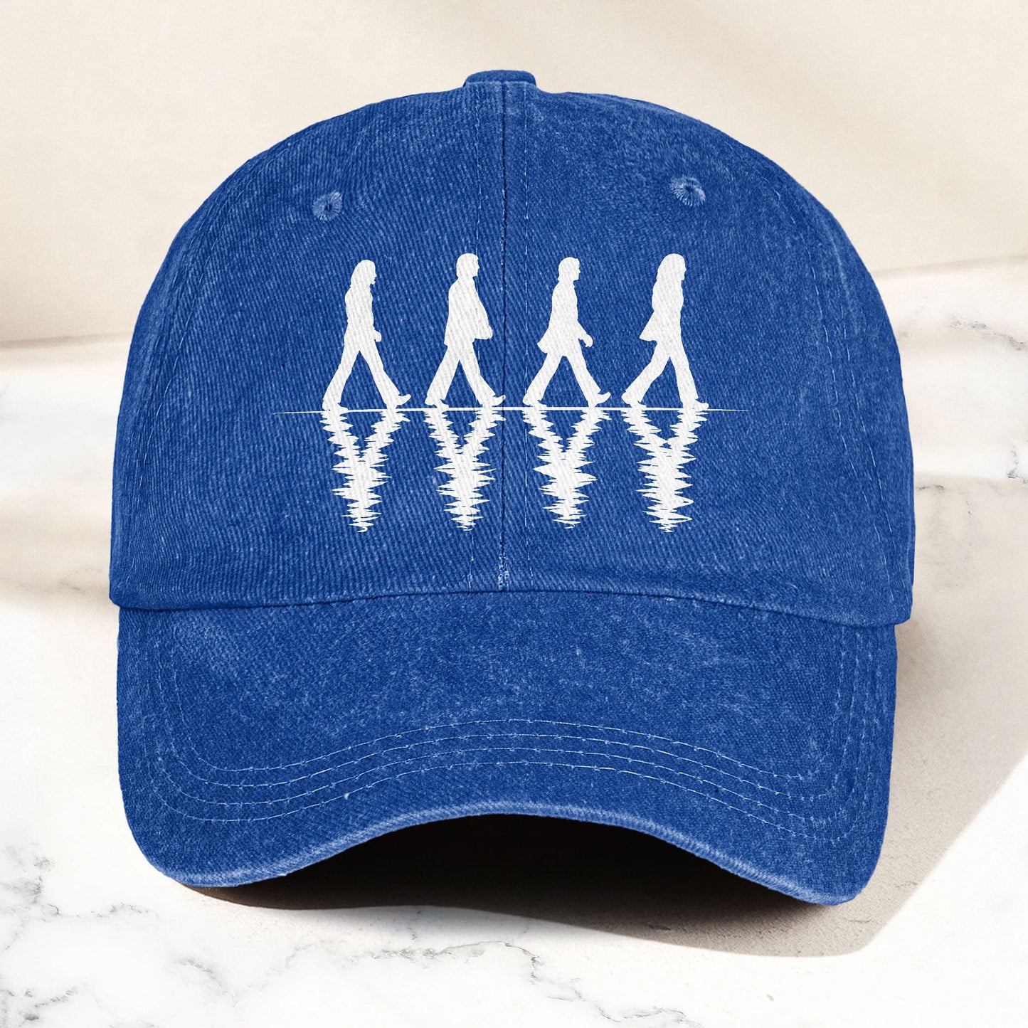 The Beatles Abbey Road Silhouette Graphic Music Merch Denim Cap – Retro Vintage Dad Cap Gift For Dad (With Box)