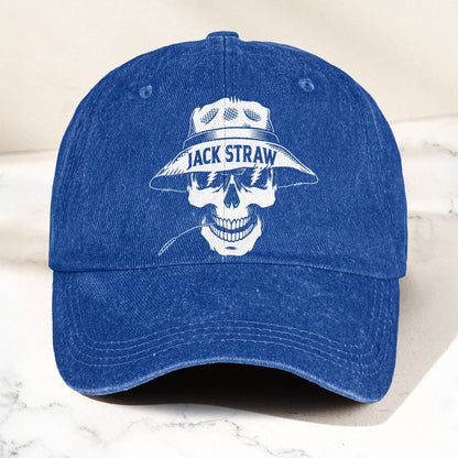 Grateful Dead Jack Straw Skull Lightning Eyes Music Merch Denim Cap – Retro Vintage Dad Cap Gift For Dad (With Box)