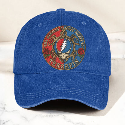 Grateful Dead Terrapin Station Compass Points Denim Cap – Retro Vintage Dad Cap Gift For Dad (With Box)