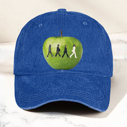 The Beatles Abbey Road Apple Graphic Music Merch Denim Cap – Retro Vintage Dad Cap Gift For Dad (With Box)