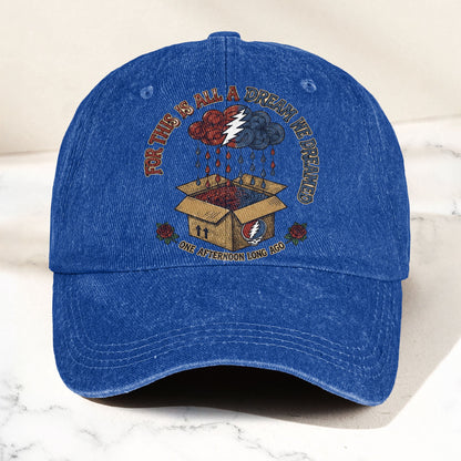 Grateful Dead Box Of Rain Dream We Dreamed Music Merch Denim Cap – Retro Vintage Dad Cap Gift For Dad (With Box)