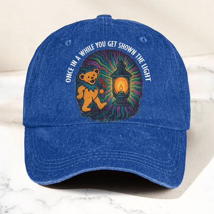 Grateful Dead Scarlet Begonias Shown The Light Dancing Bear Denim Cap – Retro Vintage Dad Cap Gift For Dad (With Box)