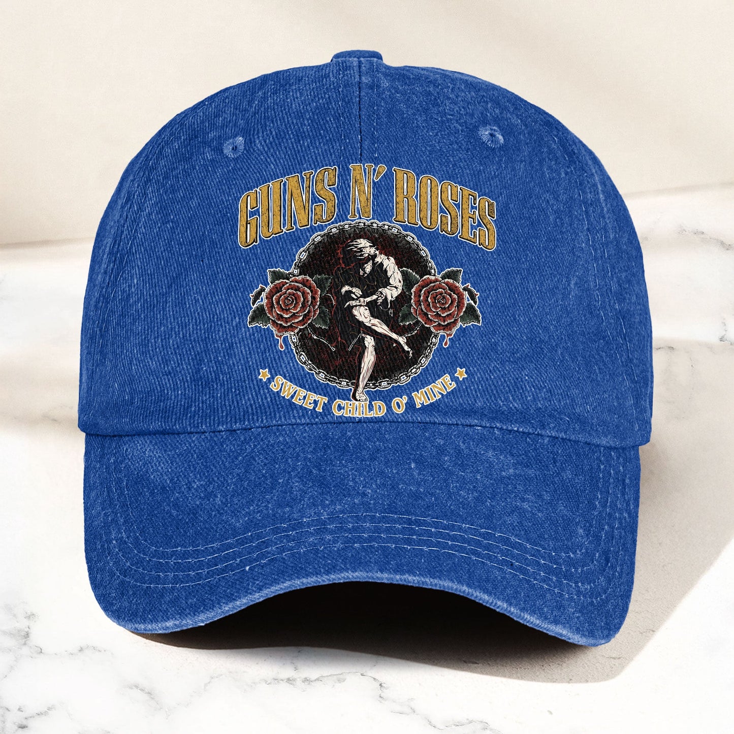 Guns N Roses Sweet Child O Mine Rock Music Merch Denim Cap – Retro Vintage Dad Cap Gift For Dad (With Box)