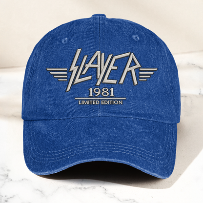 Slayer Band Logo Est 1981 Denim Cap – Retro Vintage Dad Cap Gift For Dad (With Box)
