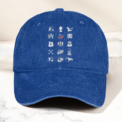 Talking Heads Symbols Cap – Vintage Washed Black Dad Hat, Minimalist Alternative Rock Icon Hat (With Box)