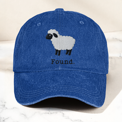 Found Lost Sheep Christian Faith Denim Cap – Vintage Dad Cap Gift For Dad (With Box)