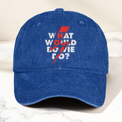 What Would Bowie Do Vintage Denim Cap – Retro Music David Bowie Cap Gift For Dad (With Box)