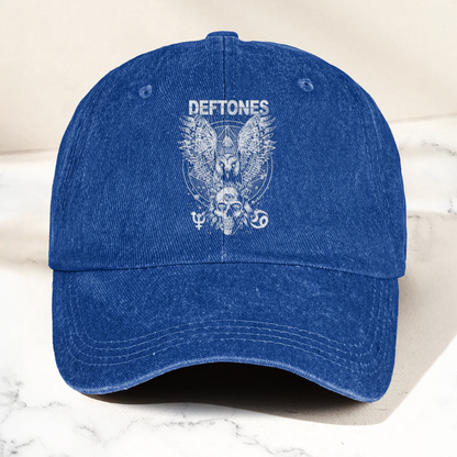 Deftones Owl Skull Vintage Dad Hat – Alternative Metal Washed Cotton Cap (With Box)