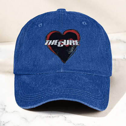 The Cure Heart Logo Denim Cap – Vintage The Cure Band Album Merch Gift for Dad (With Box)