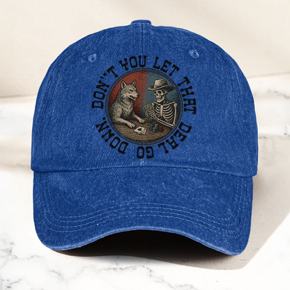 Grateful Dead Don't You Let That Deal Go Down Poker Skeleton Denim Cap – Retro Vintage Dad Cap Gift For Dad (With Box)