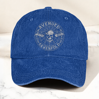 Avenged Sevenfold Deathbat Logo Denim Cap – Retro Vintage Dad Cap Gift For Dad (With Box)
