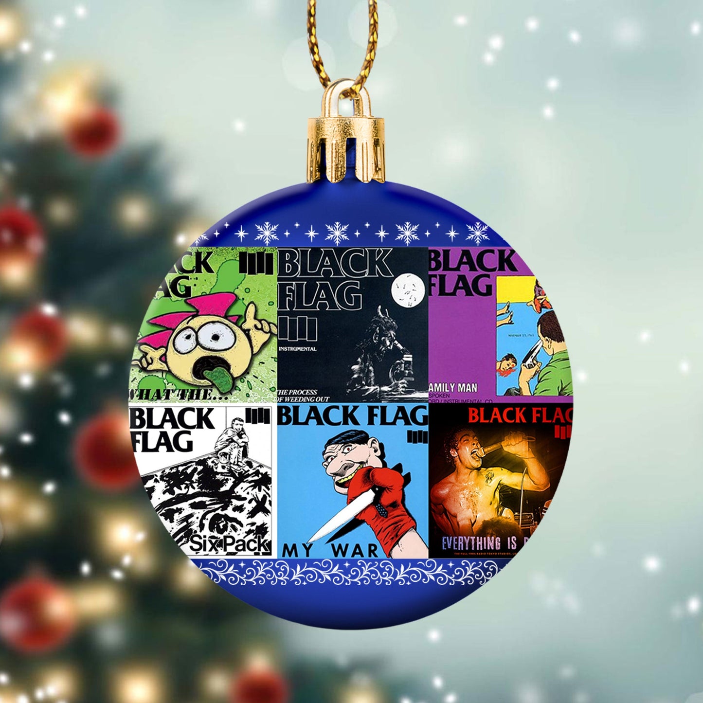 Black Flag Album Collage Ornament – Punk Rock Christmas Decoration