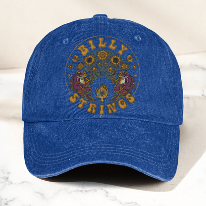Billy Strings Sunflowers Frog Graphic Cosmic Bluegrass Retro Denim Cap – Retro Vintage Dad Cap Gift For Dad (With Box)