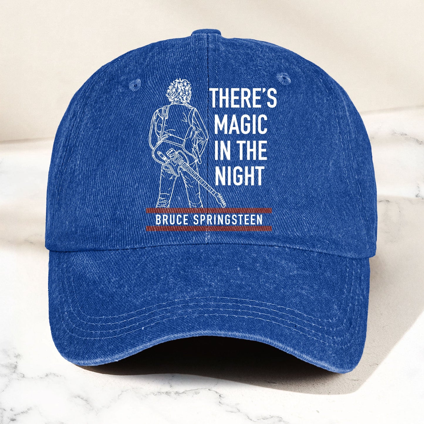 Bruce Springsteen Magic In The Night Denim Cap - Retro Vintage Dad Cap Gift For Dad (With Box)