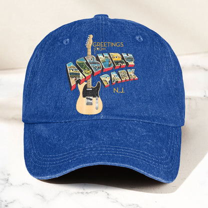 Bruce Springsteen Greetings From Asbury Park Vintage Rock Band Denim Cap- Retro Vintage Dad Cap Gift For Dad (With Box)