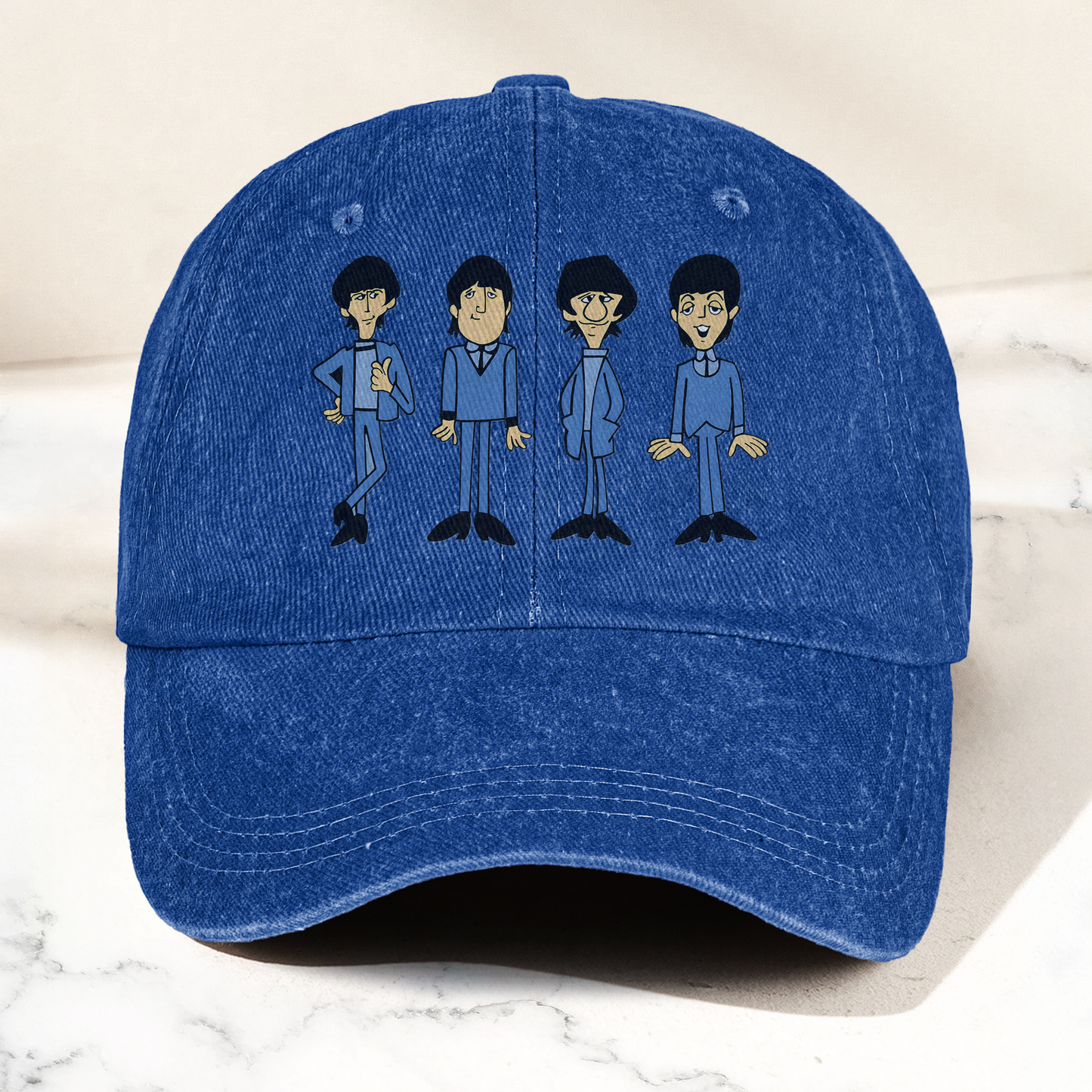 1965 Beatles Cartoon Series Denim Cap – Retro The Beatles Merch Gift for Dad (With Box)