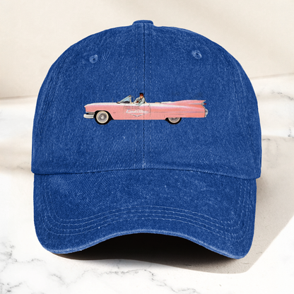 Elvis Presley The Pink Car Denim Cap – Vintage Elvis Presley Merch Gift for Dad (With Box)