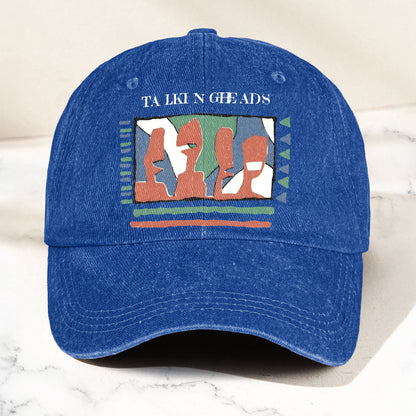 Talking Head Artwork Denim Cap – Retro Talking Head Tribute Merch Dad Hat (With Box)
