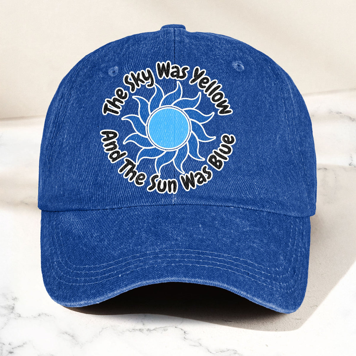 The Sky Was Yellow And The Sun Was Blue Denim Cap – Grateful Dead Tribute Merch Dad Hat (With Box)