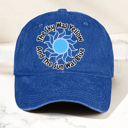 The Sky Was Yellow And The Sun Was Blue Denim Cap – Grateful Dead Tribute Merch Dad Hat (With Box)