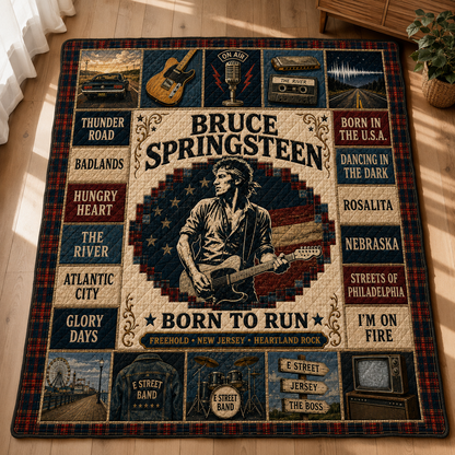Bruce Springsteen Heartland Rock Quilt Blanket – Born To Run In Every Stitch