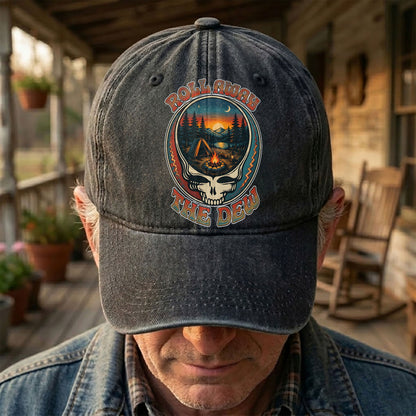 Grateful Dead Franklins Tower Roll Away The Dew Camping Denim Cap – Retro Vintage Dad Cap Gift For Dad (With Box)