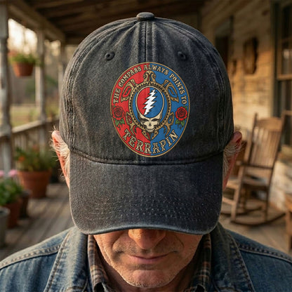 Grateful Dead Terrapin Station Compass Points Denim Cap – Retro Vintage Dad Cap Gift For Dad (With Box)