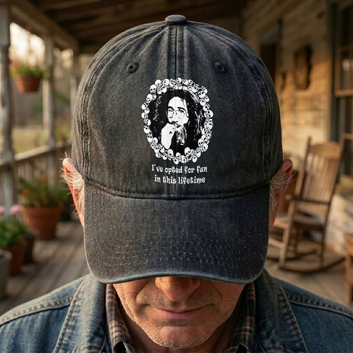 Grateful Dead Jerry Garcia Opted For Fun Quote Music Merch Denim Cap – Retro Vintage Dad Cap Gift For Dad (With Box)