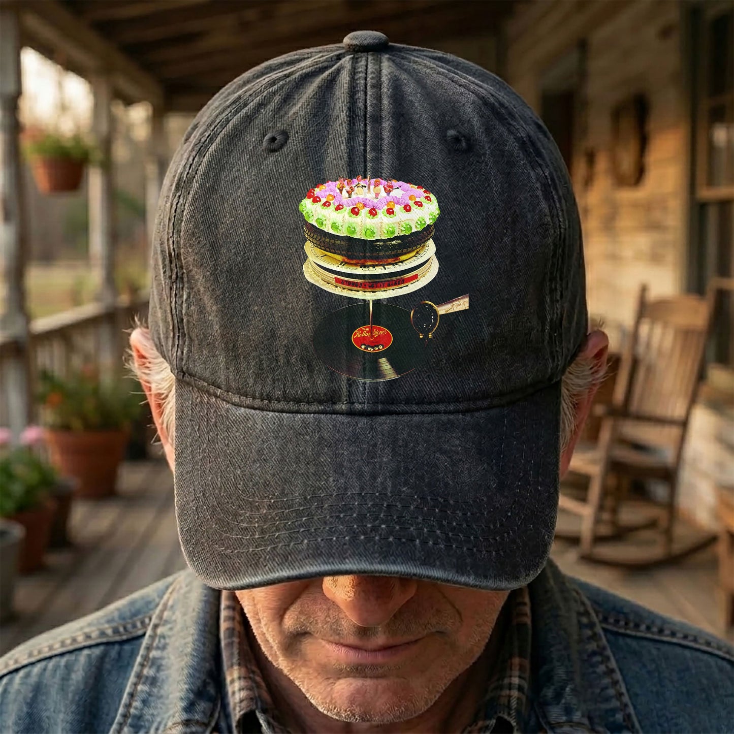 The Rolling Stones Let It Bleed Music Merch Denim Cap – Retro Vintage Dad Cap Gift For Dad (With Box)