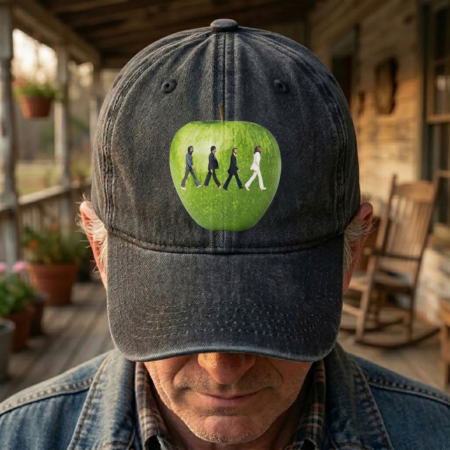 The Beatles Abbey Road Apple Graphic Music Merch Denim Cap – Retro Vintage Dad Cap Gift For Dad (With Box)