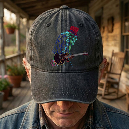 Guns N’ Roses Guitar Graphic Denim Cap – Retro Vintage Dad Cap Gift For Dad (With Box)