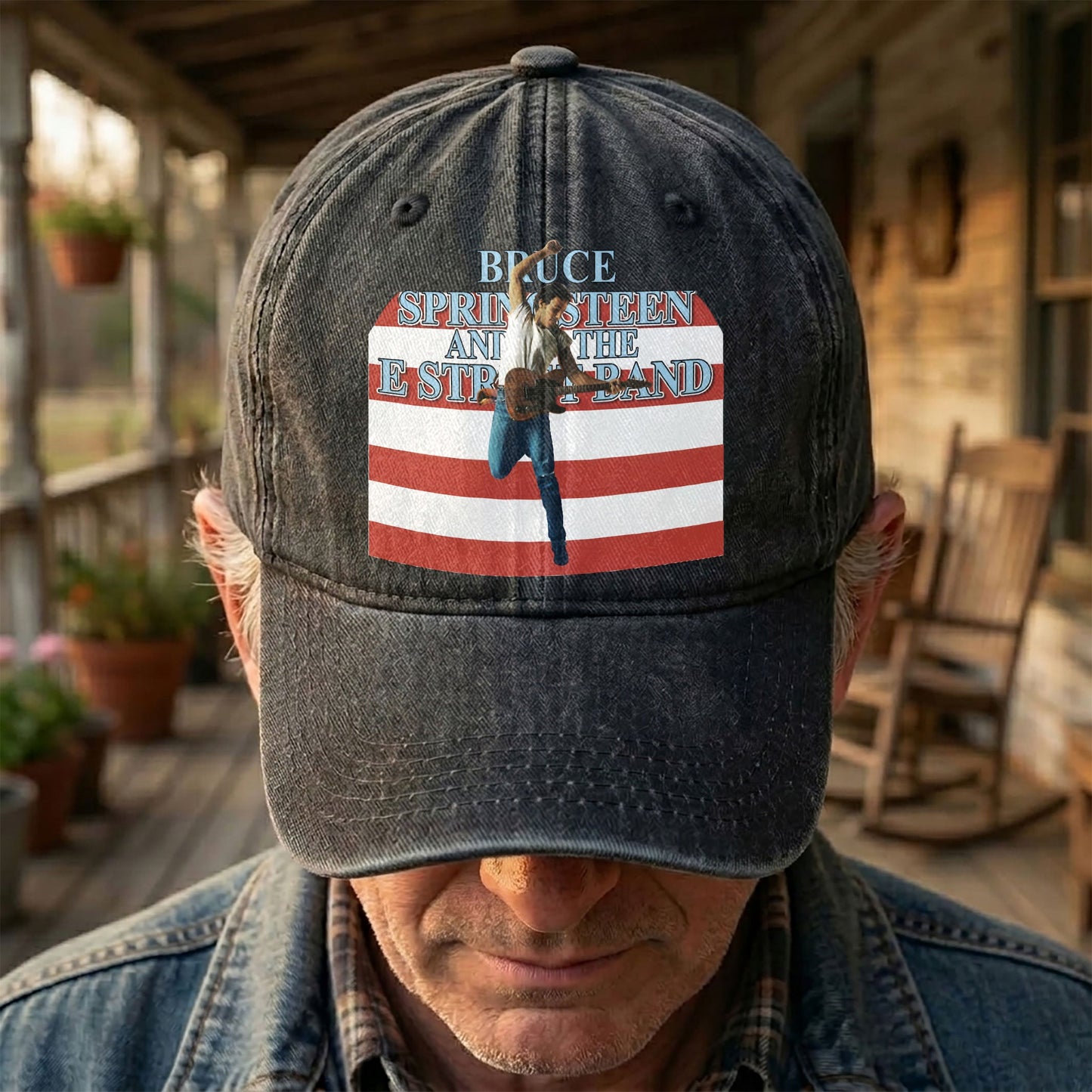 Bruce Springsteen Denim Cap – Retro Vintage Dad Cap Gift For Dad (With Box)