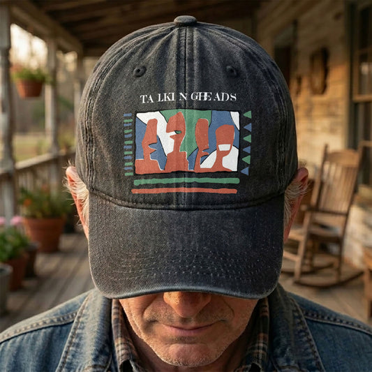 Talking Head Artwork Denim Cap – Retro Talking Head Tribute Merch Dad Hat (With Box)