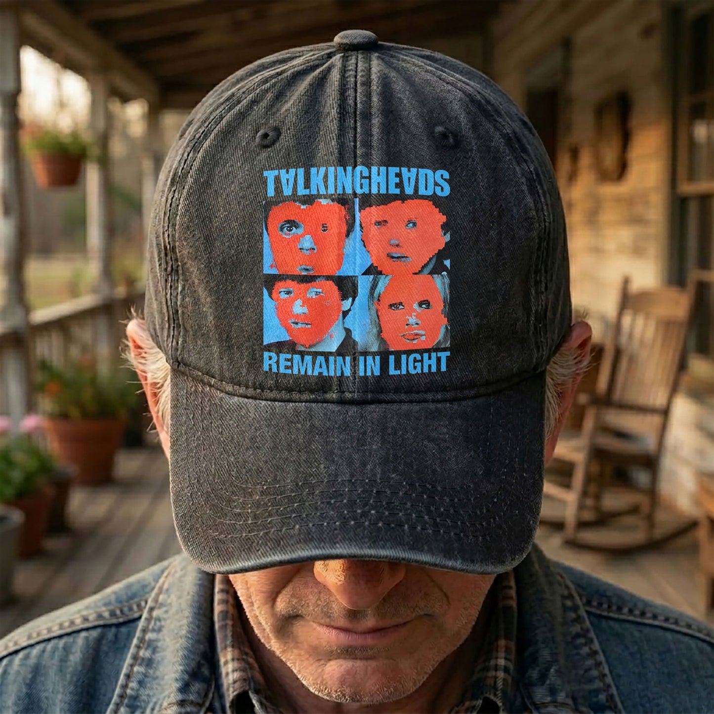 Talking Heads Remain in Light Punk Rock Music Denim Cap – Retro Music Fan Cap Gift For Dad (With Box)