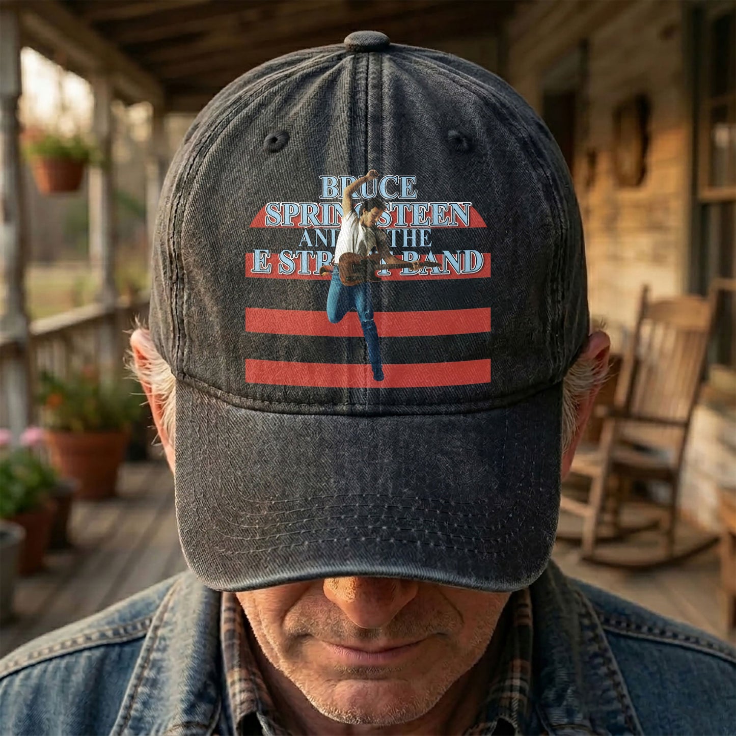 Bruce Springsteen version 2 Denim Cap – Retro Vintage Dad Cap Gift For Dad (With Box)