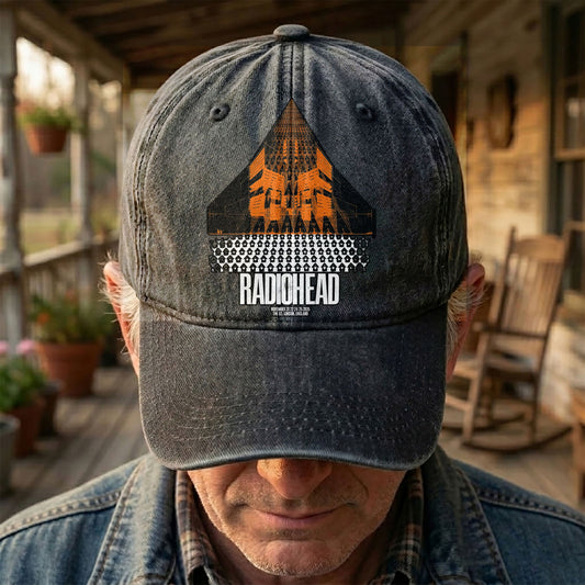 Radiohead Live in London Denim Cap – Retro Radiohead Tribute Merch Dad Hat (With Box)