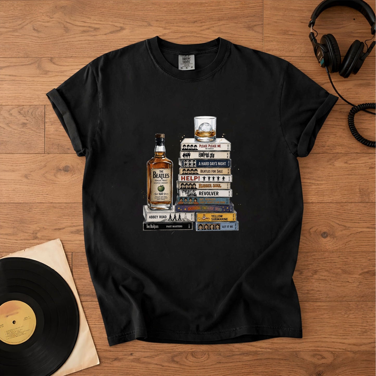 The Beatles Band Cassette Album Collection Vintage T-Shirt – Retro Music The Beatles Merch Tee