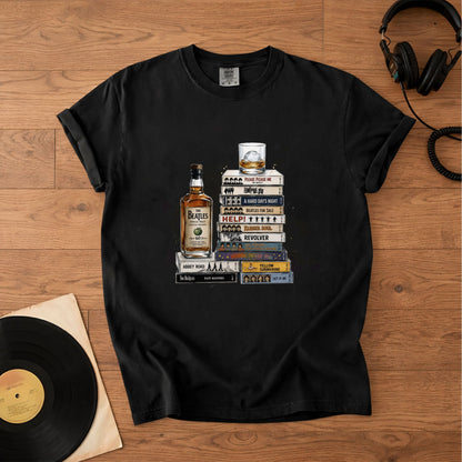 The Beatles Band Cassette Album Collection Vintage T-Shirt – Retro Music The Beatles Merch Tee